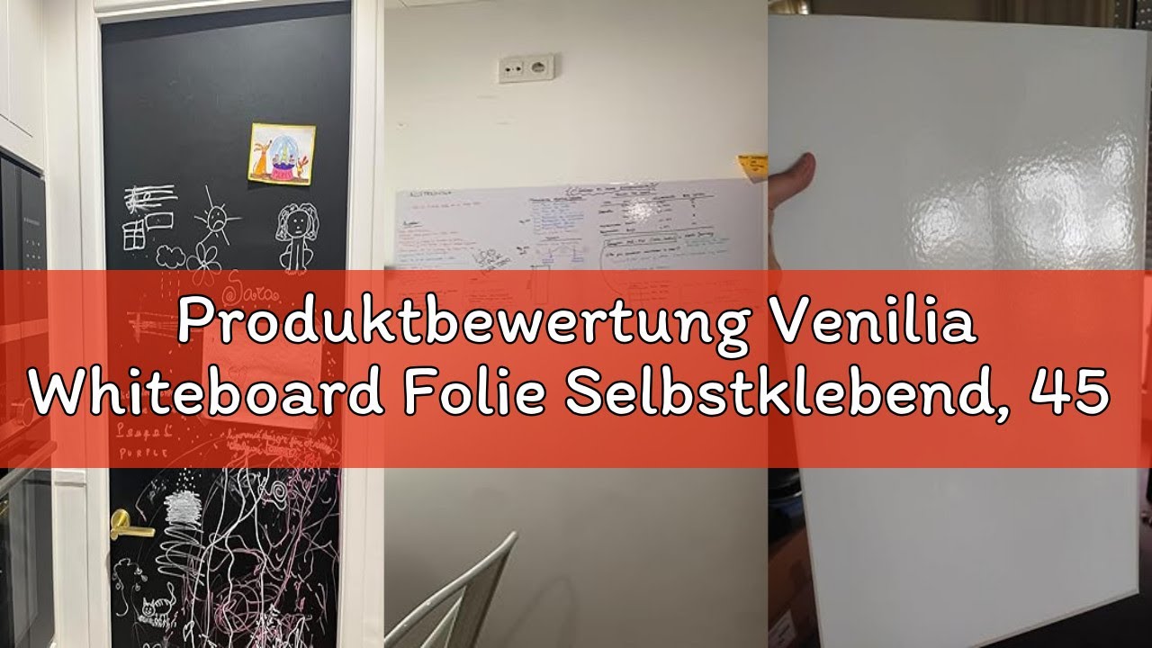 Produktbewertung Venilia Whiteboard Folie Selbstklebend, 45 x 150 cm, St&auml;rke 150 &mu;, Wei&szlig;, inkl. 1 St