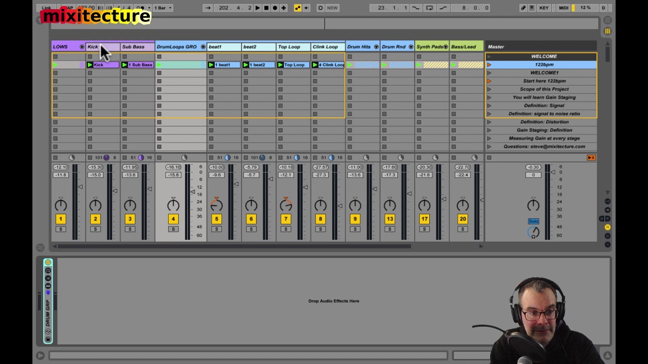 Gain Staging with Mix Groups in Ableton