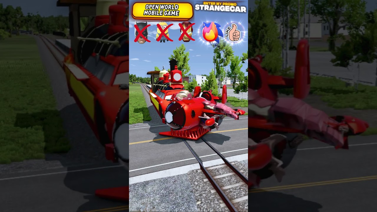 Deadly McQueen Train VS Big & Small Airplanes: Who Will Survive? - BeamNG.drive