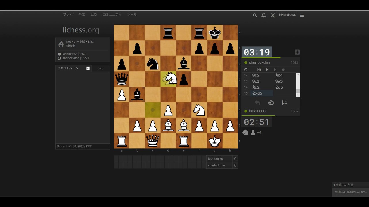 【チェス実況Part1】ブリッツチェス(Scandinavian Defense)