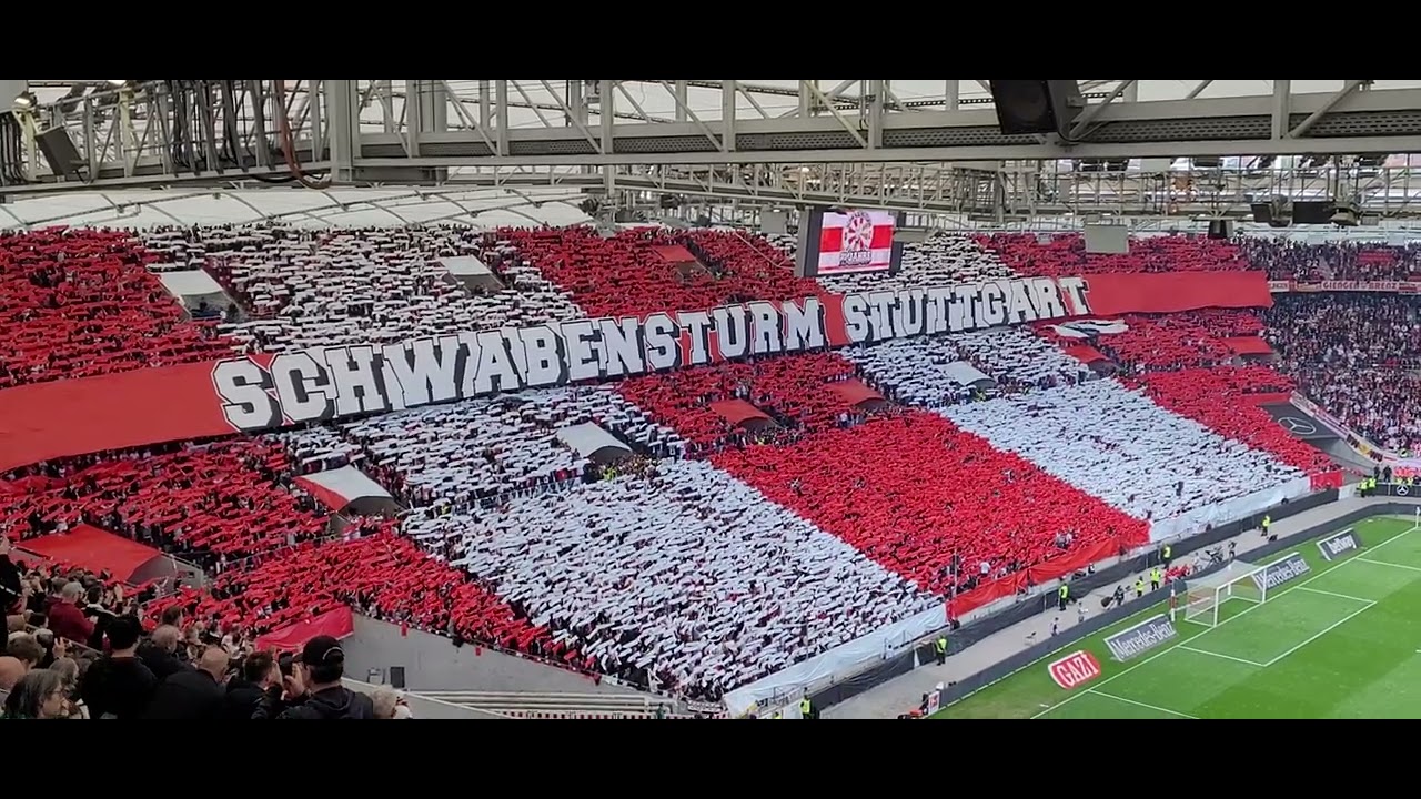 VfB Stuttgart - Borussia Mönchengladbach 29.4.2023 Choreografie Schwabensturm