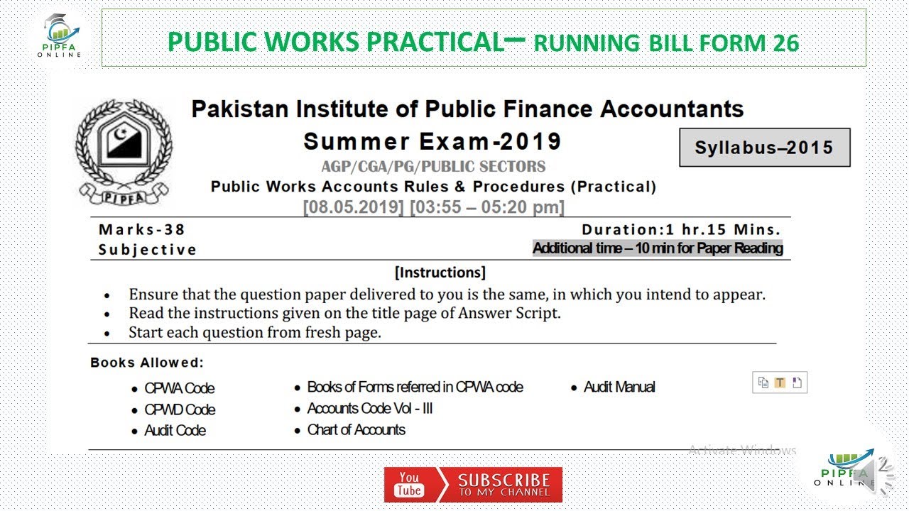How to Prepare contractor's running bill Form 26 Public Works Accounts Practical
