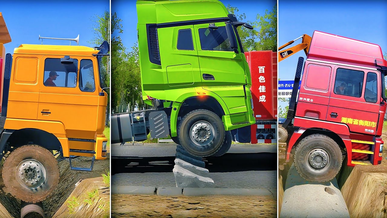 Crazy Truck Mega Ramp Impossible Driving - Mudrunner Stunts Impossible Tracks