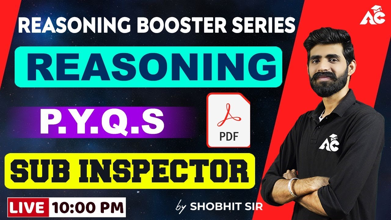 Sub Inspector | Reasoning Previous Year Questions | Reasoning Class | By Shobhit Sir