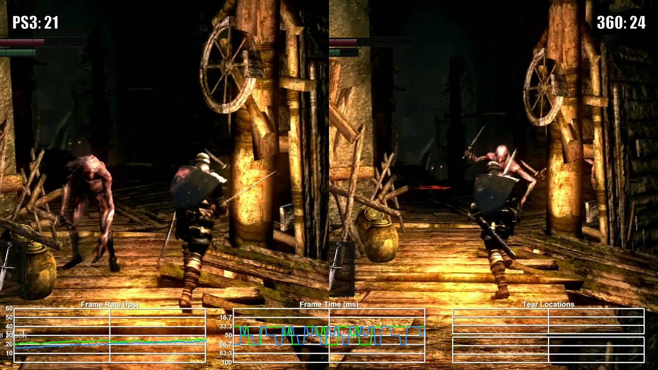 Dark Souls: PS3 vs Xbox 360 Blighttown Frame Rate Test