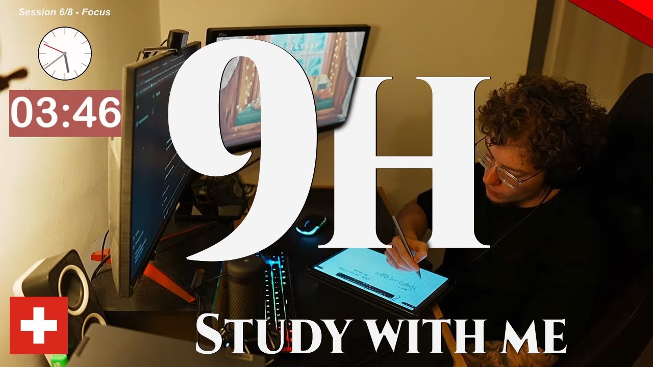 🔴 9-Hour Study With Me 📚 Engineering Student | Pomodoro 50/10 & Relaxing Piano