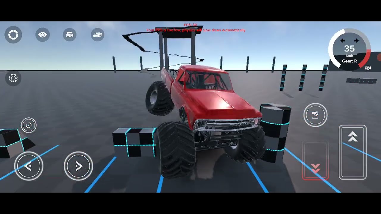 Fazendo manobras com monster truck