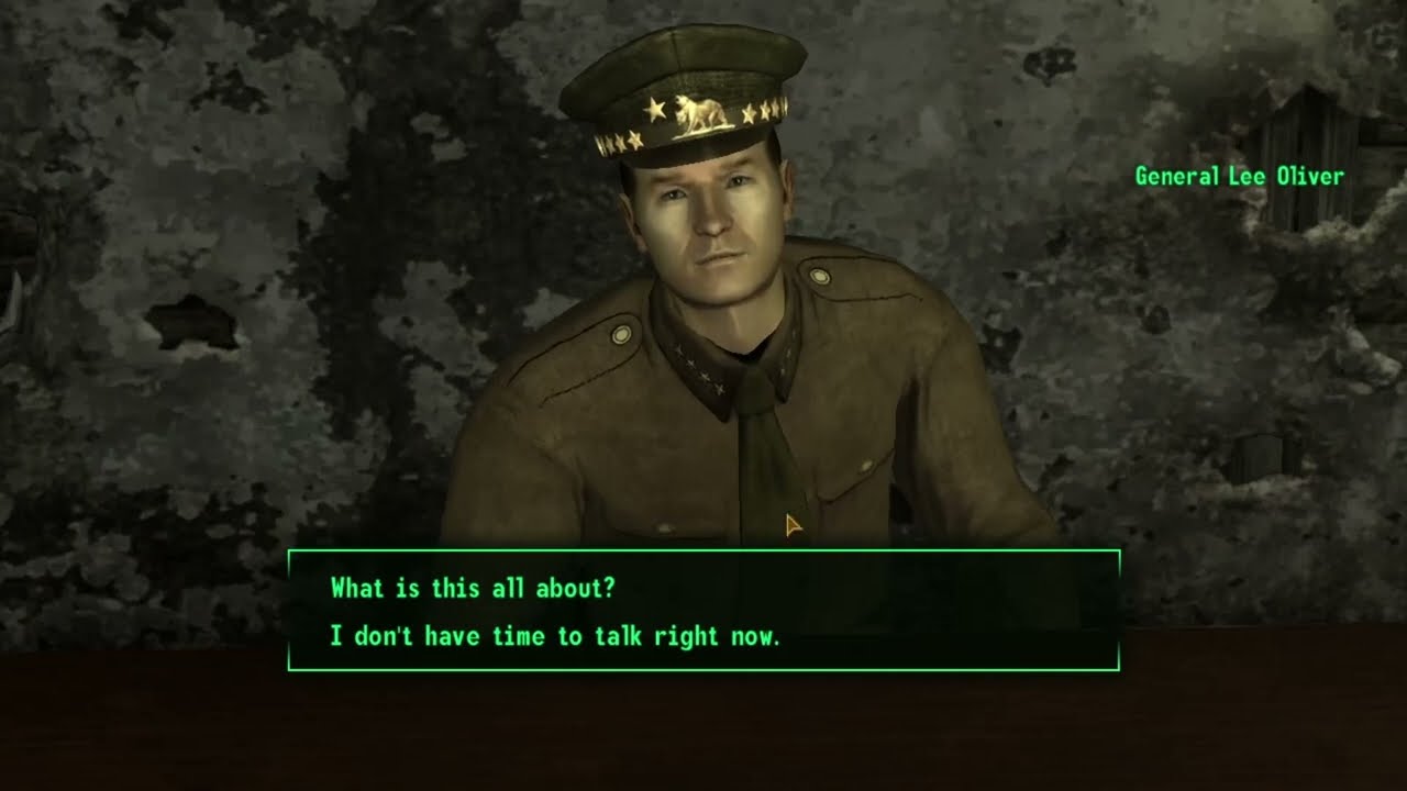 Fallout New Vegas: General Lee Oliver Order to Take Out Legate Lanius