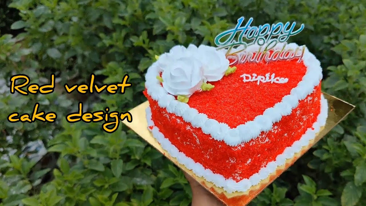 Red velvet এর মতো design কি ভাবে বানালাম ||  beautiful cake design 