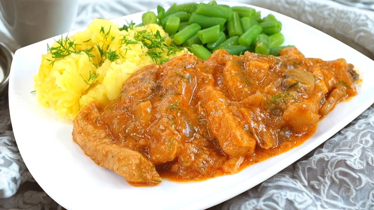 Mięciutki schab a'la Strogonow / Stroganoff w pysznym sosie 👌 łatwy obiad z prostych składników
