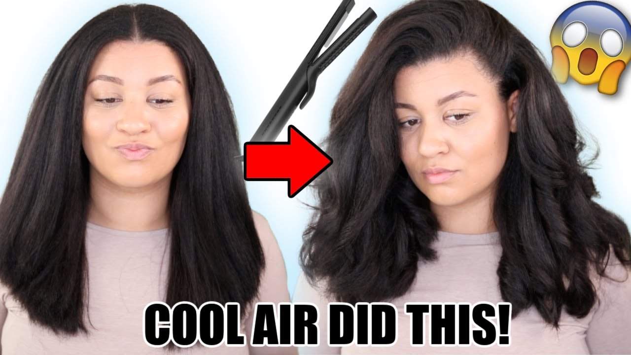 I tried a COOL AIR straightener & curler on my thick natural hair… WOW 😱