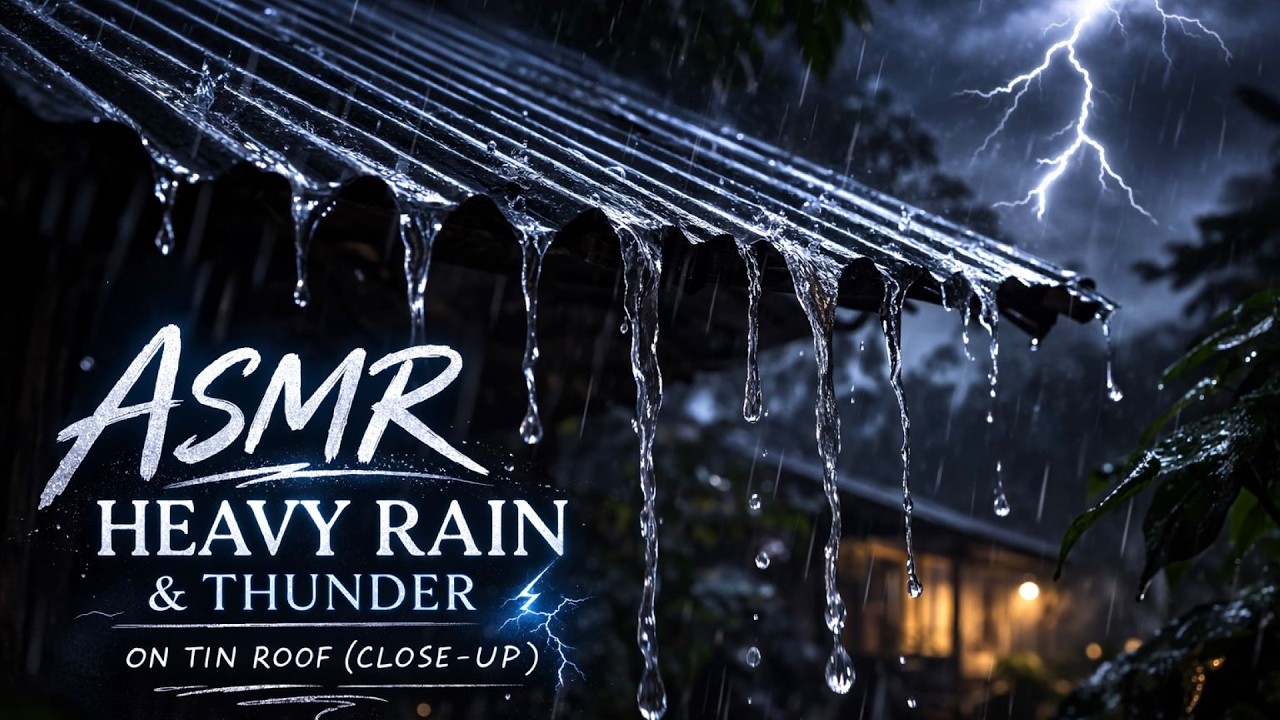 LIVE 🔴 Heavy Rain on Tin Roof at Night | Thunder & Cozy Cabin Sleep Sounds