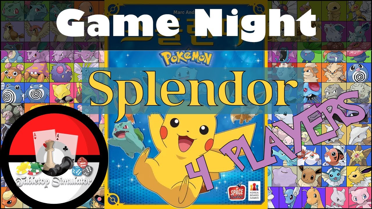 Pokemon Splendor ENGLISH Version | Digital Tutorial and Playthrough | Four Players