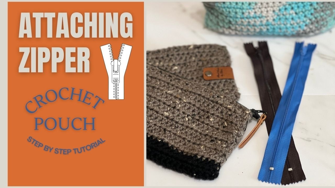 How to Attach a Zipper to a Crochet Pouch| Adding a Zipper to Crochet Projects|AhselAnne by Felicia