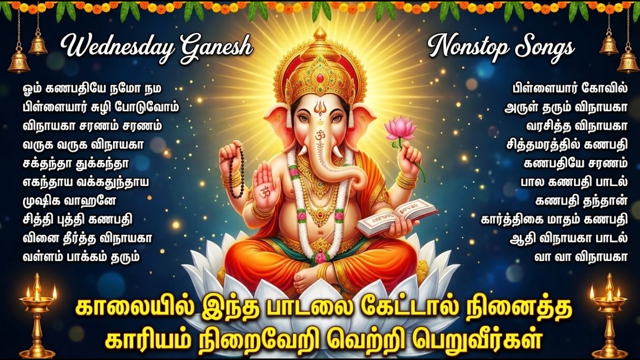 Wednesday Special Ganesh Tamil Bhakti Songs | Om Ganapataye Namaha 🙏| Vinayagar Tamil Bhakti Padagal