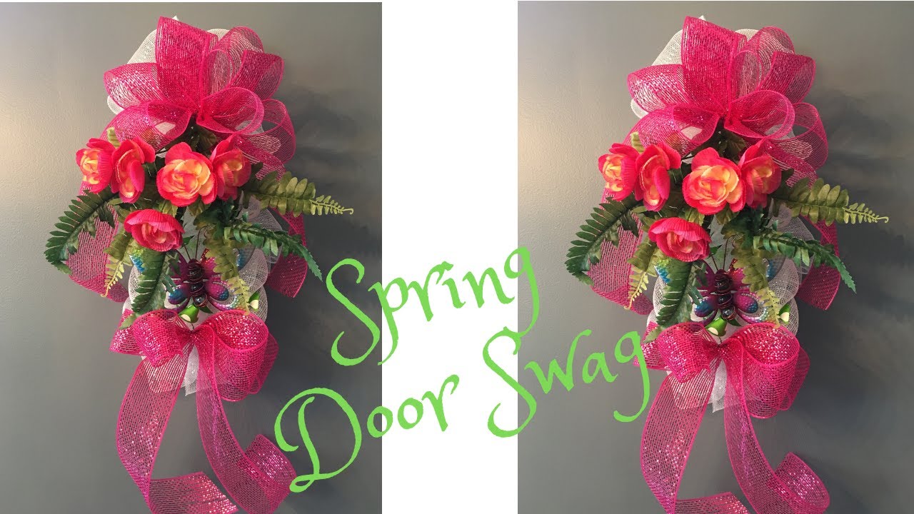 Spring Cooling Rack Door Swag Wreath Dollar Tree DIY