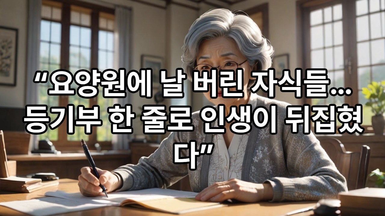 “요양원에 날 버린 자식들… 등기부 한 줄로 인생이 뒤집혔다”