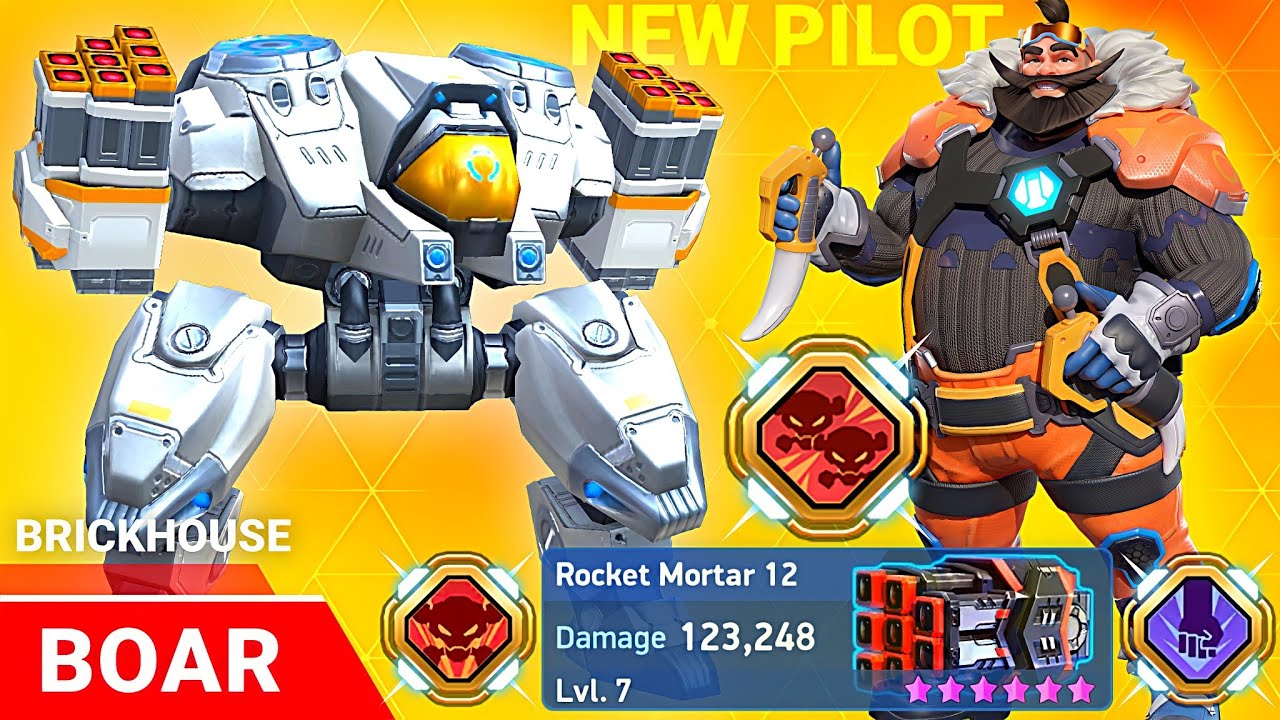 New Pilot Boar - Rocket Mortar 12 with Brickhouse - Mech Arena