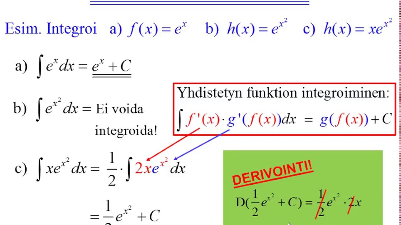 Eksponenttifunktion integrointi