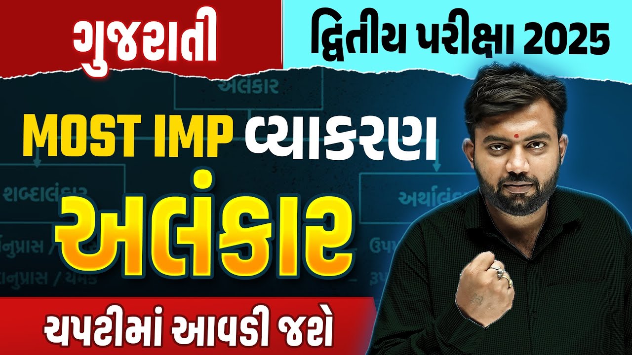 Std 10 Gujarati Vyakaran Alankar | Gujarati Grammar અલંકાર દ્વિતીય પરીક્ષા 2025 | Mohit Sir