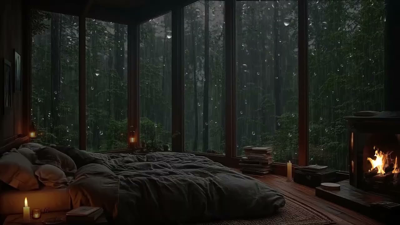 Rain Sound on the Window | Natural Sound for Relaxation and Meditation