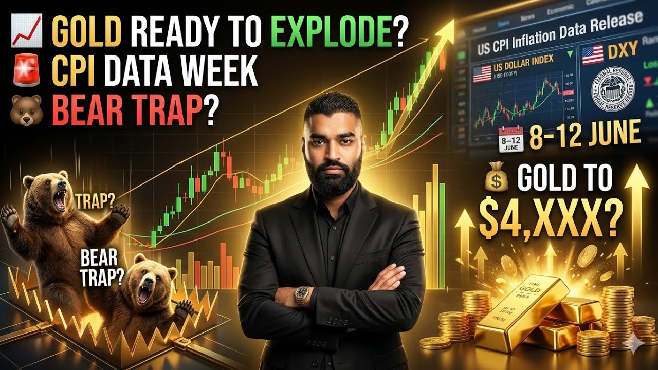 Gold TRAP 🪤 $4,XXX BEAR Liquidation : Retail Traders Next Move ?Gold Weekly Forecast 8&ndash;12 June (CPI)