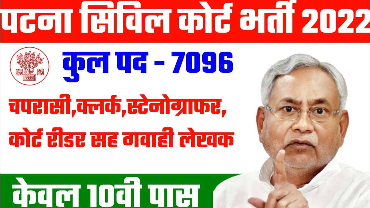 patna civil court vacancy 2022 | patna civil court recruitment 2022 |Clerk, Stenographer,Peon Online