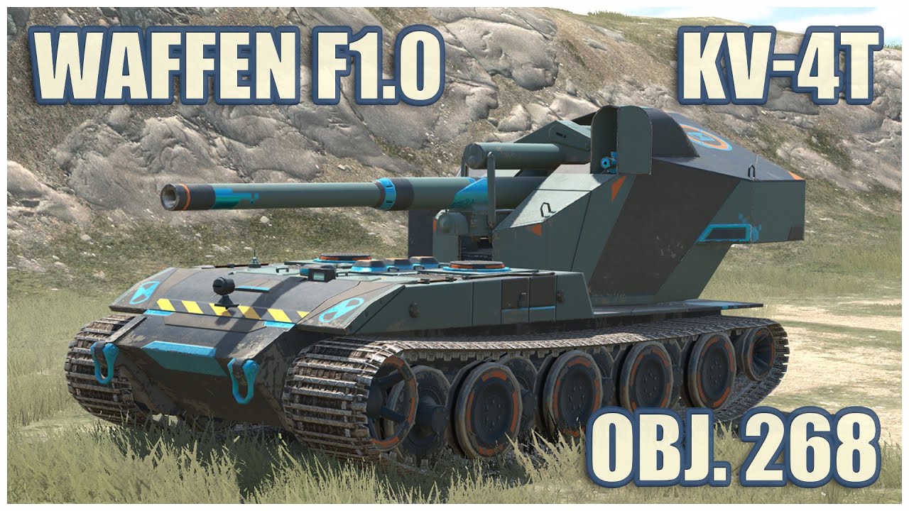 Waffen F1.0 & Объект 268 & КВ-4 Турчанинова • WoT Blitz Gameplay