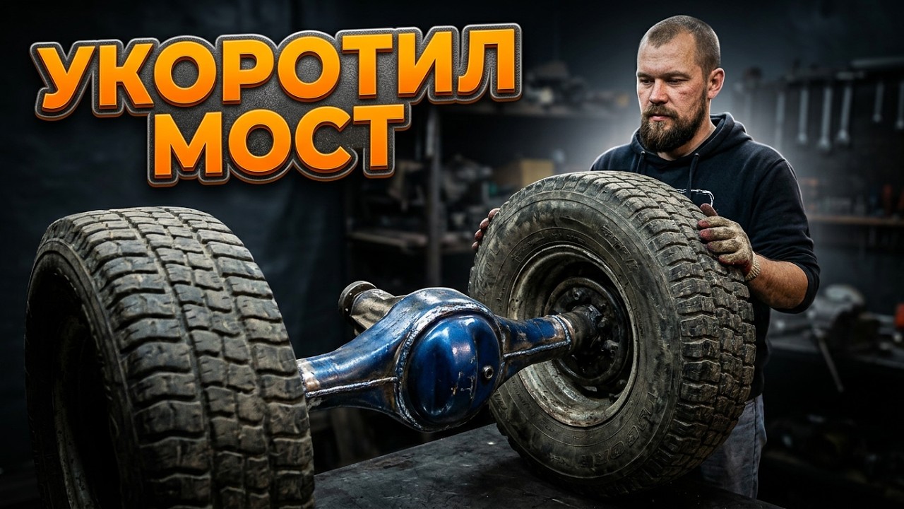 [МТ-17] Как укоротить мост без токарки (минитрактор своими руками)