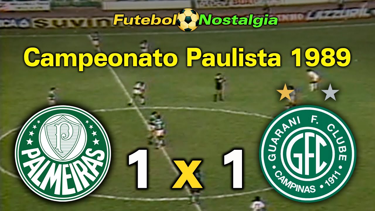 Palmeiras 1 x 1 Guarani - 23-04-1989 ( Campeonato Paulista )