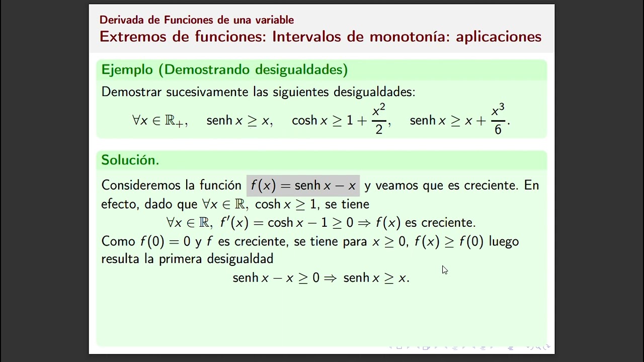 Aplicación de la monotonía a la demostración de desigualdades