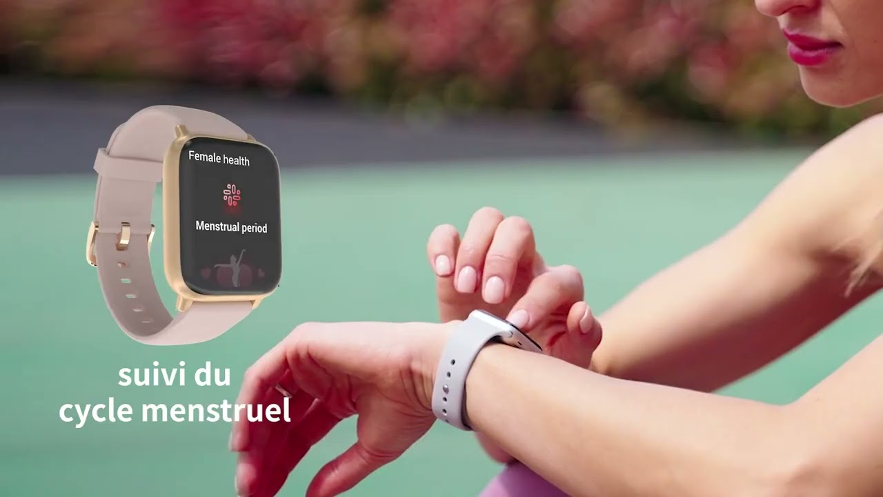 RUIMEN Montre Connect&eacute;e Femme, Appel Bluetooth, Lecteur de Musique, Montre Sport Smartwatch, Rose