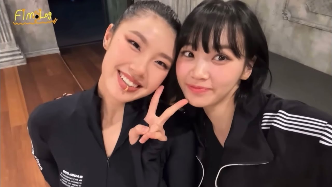 leejung lee and le sserafim chaewon at ygx filming challenges together