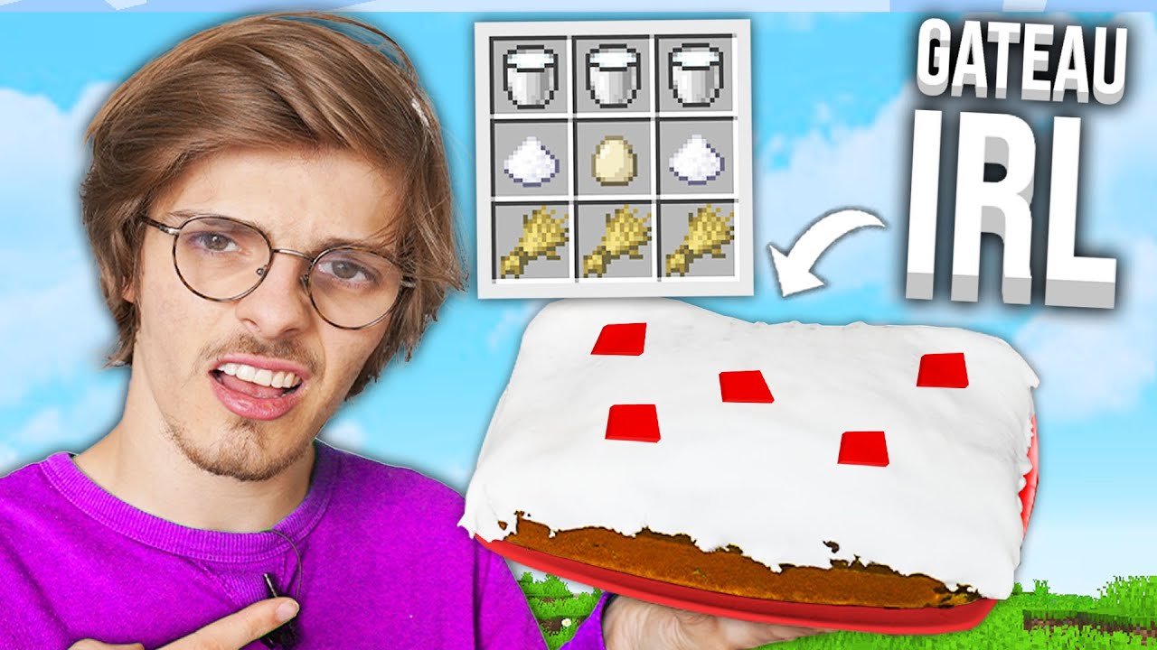 J'ai testé la recette du GATEAU Minecraft en vrai...
