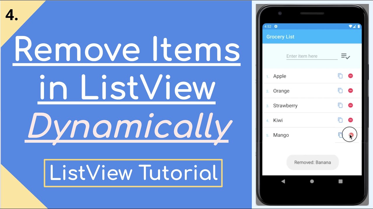 4. Remove Rows from ListView Dynamically