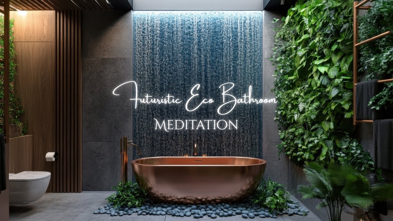 Meditate in a LIVING Eco BATHROOM 🪴| 5 MINUTE MEDITATION for stress Relief