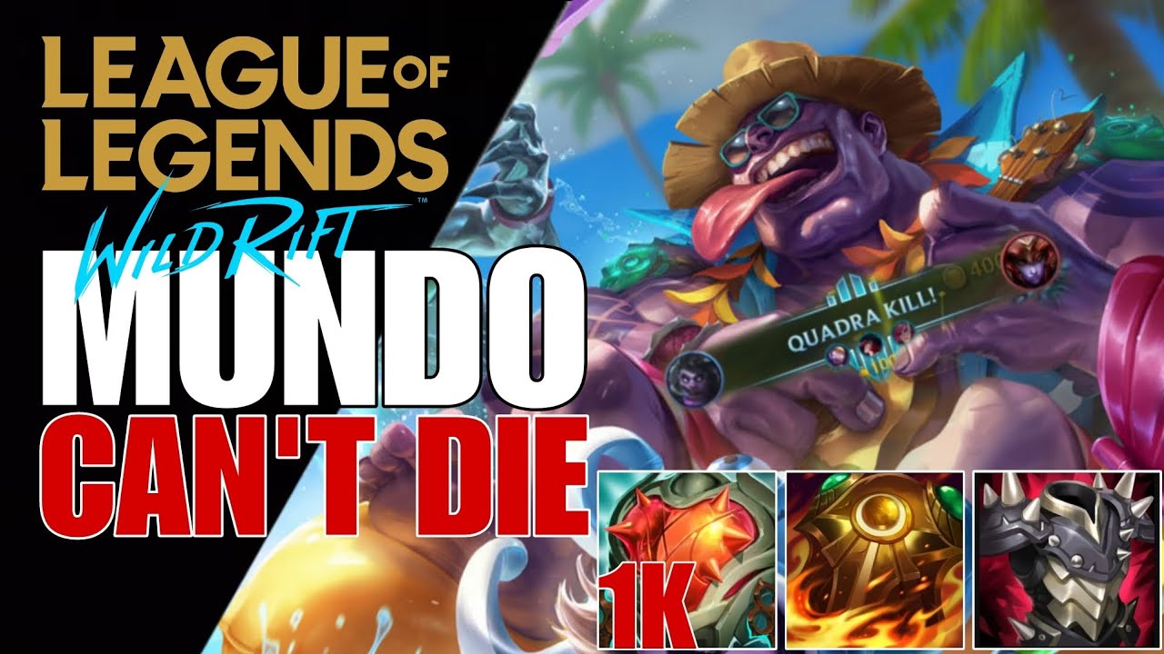WILD RIFT: MUNDO GOES FULL TANK KILLER MODE QUADRAKILL + ENEMY SURRENDER! ( MUST WATCH )
