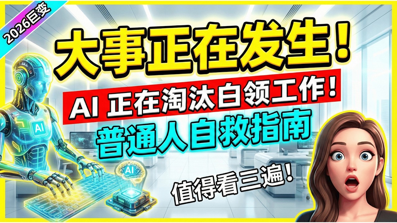 大事正在发生，AI 加速淘汰白领！普通人自救指南｜白领工作的“新冠时刻”已到来，AI正在自己建造自己？值得看三遍  #AI #人工智能 #就业危机