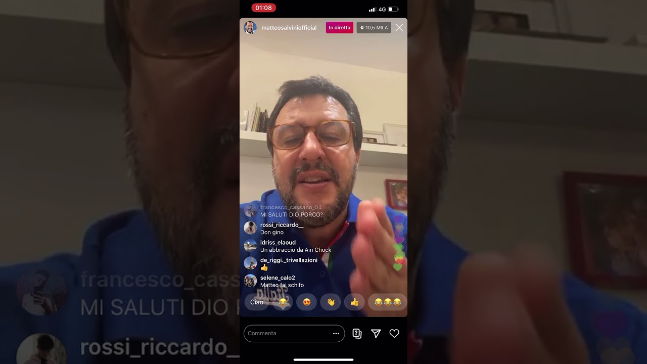 SALVINI ALLE 2 DI NOTTE DISSA GLI HATERS IN DIRETTA SU INSTAGRAM!