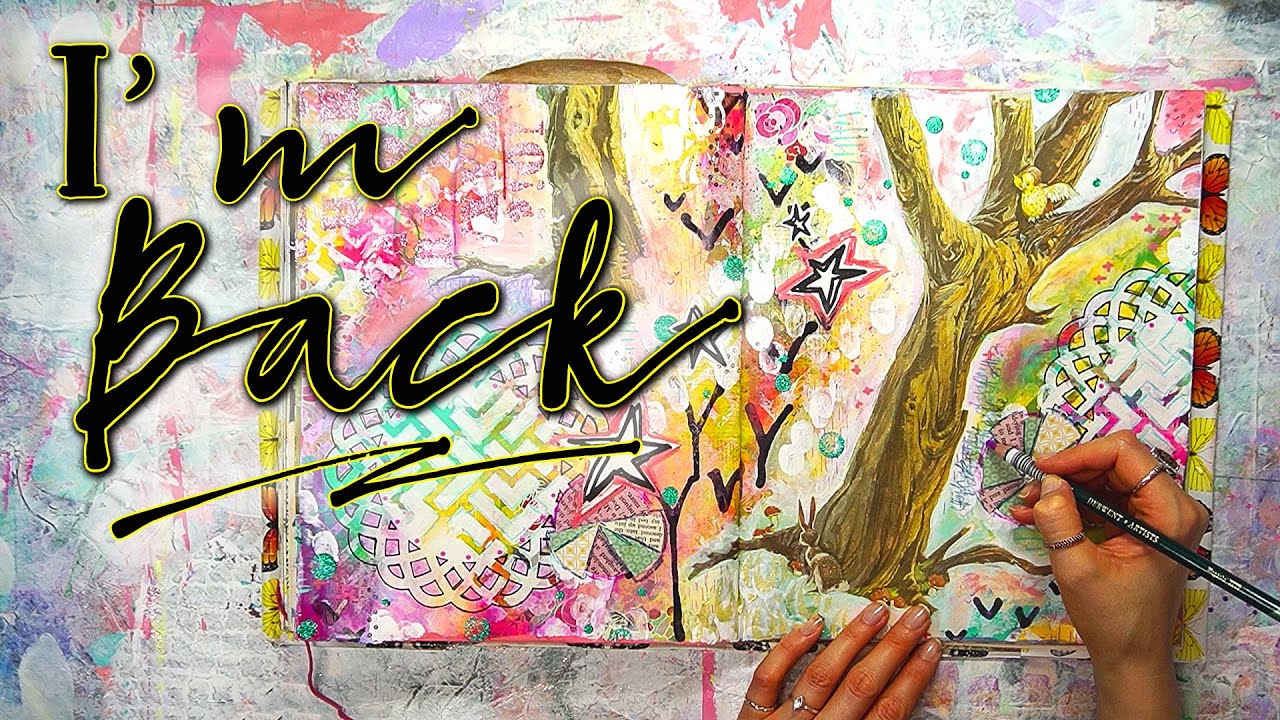 Art Journal with Me ~ Art n Chat with JB 🌟 Altered Book Page Process 🌟