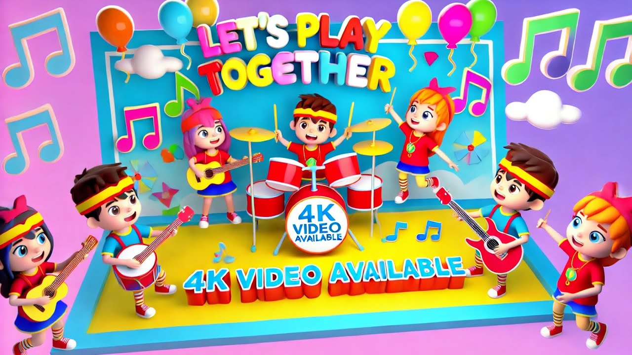 Let’s Dance Together – Fun Kids Song | Drums, Guitars & Sing-Along