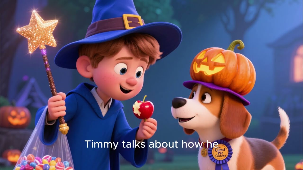 kids his dog Halloween night gets scary
