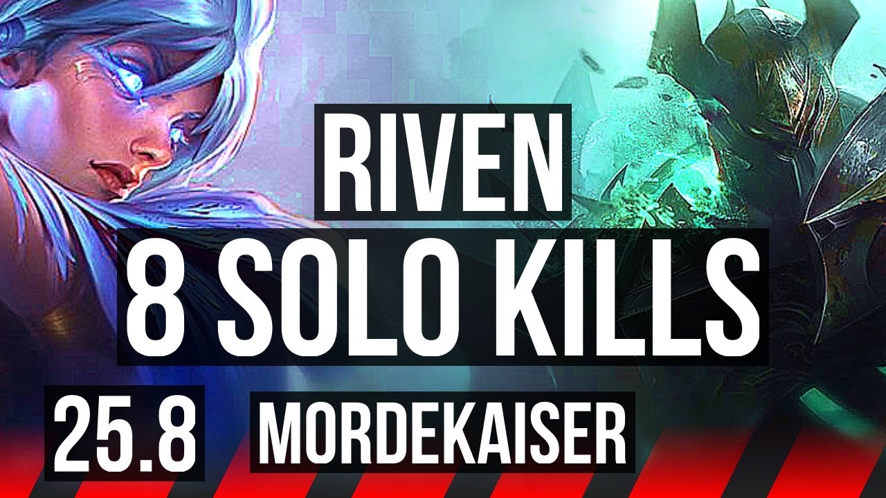 RIVEN vs MORDEKAISER (TOP) | 8 solo kills, Dominating | EUW Diamond | 25.8