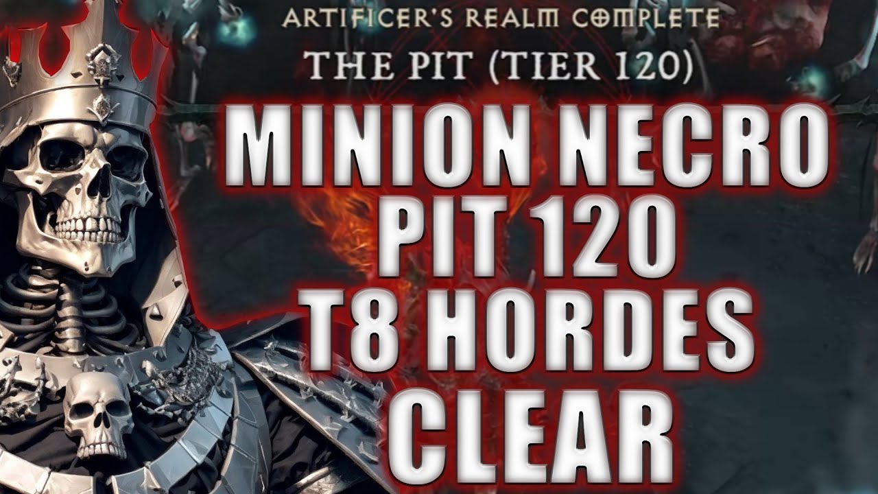 Minion Necro PIT 120 Infernal Hordes T8 Clear | Diablo 4 Necromancer Season 5 Build #skulm #diablo4