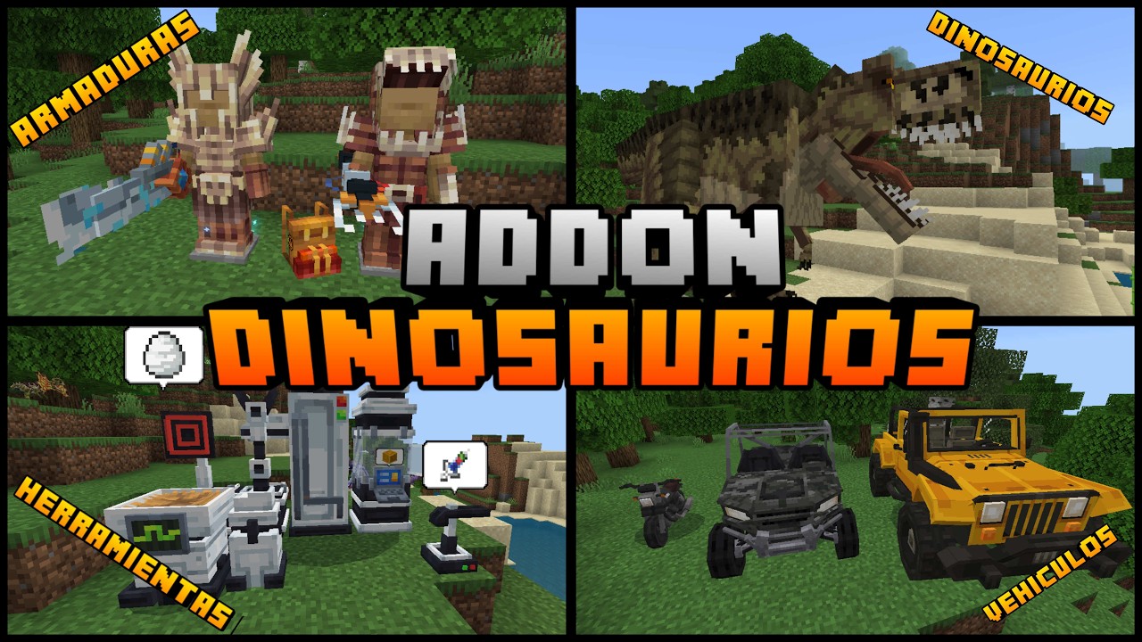 El Mejor Addon (Mod) de Dinosaurios para Minecraft Bedrock 1.21+