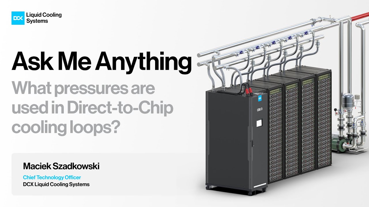 What pressures are used in Direct to Chip cooling loops?