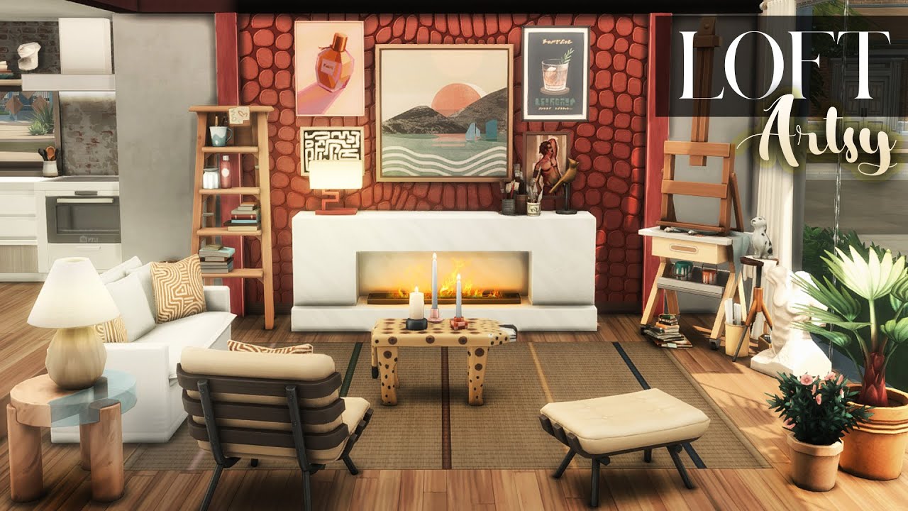 ARTSY ECO LOFT [No CC] | The Sims 4: Speed Build w/ Modern Retreat Kit