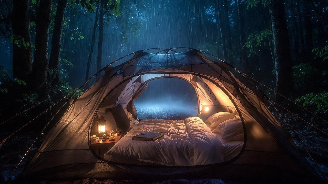 Rainy Forest Camping Night | Cozy Tent Ambience for Better Sleep