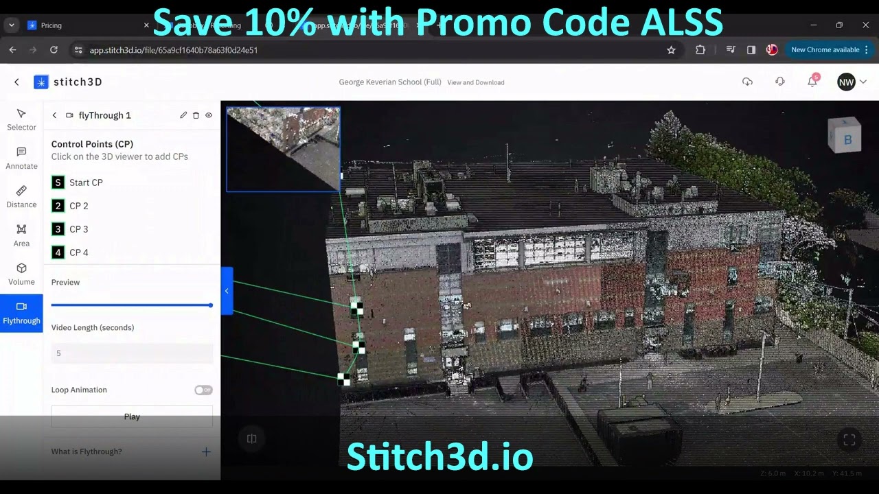 Open Point Cloud Sharing Program Creating a Point Cloud Flythrough Stitch 3D