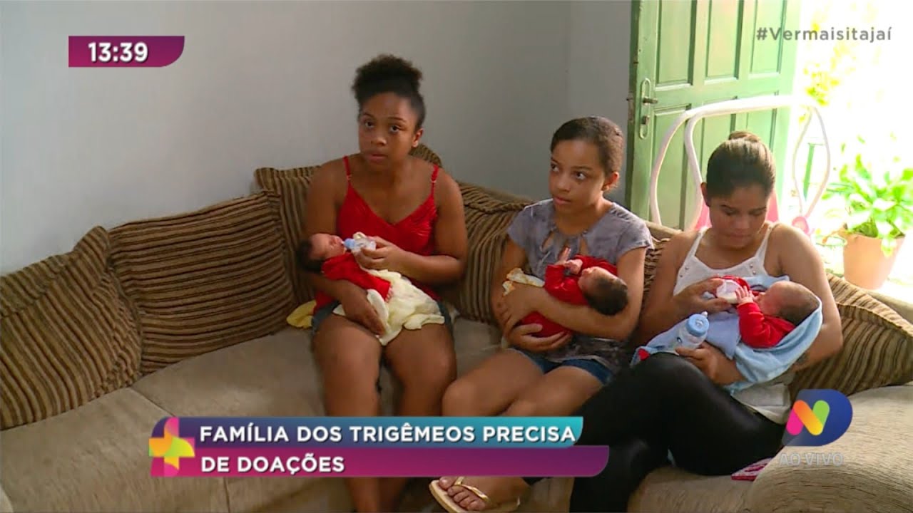Família dos trigêmeos precisa de doações